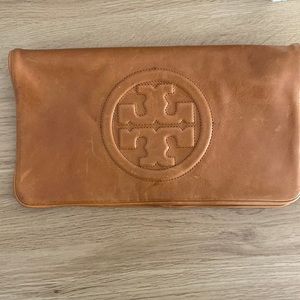 Camel colored Tory Burch clutch